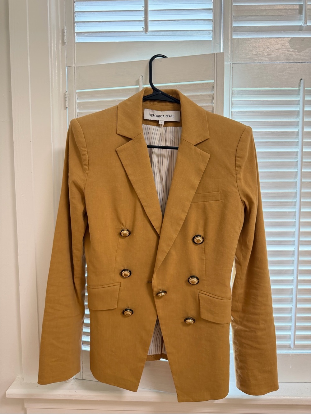 Veronica Beard Double-Breasted Ochre Sport Coat